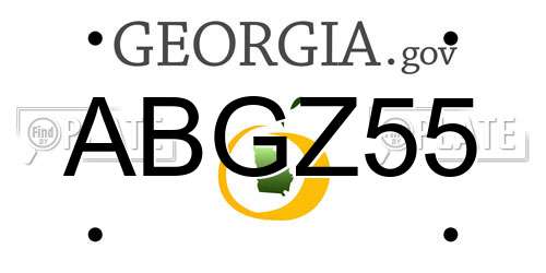 ABGZ55 Georgia License Plate