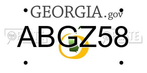 ABGZ58 Georgia License Plate