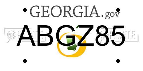 ABGZ85 Georgia License Plate
