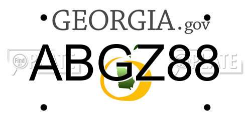 ABGZ88 Georgia License Plate