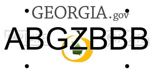 ABGZBBB Georgia License Plate