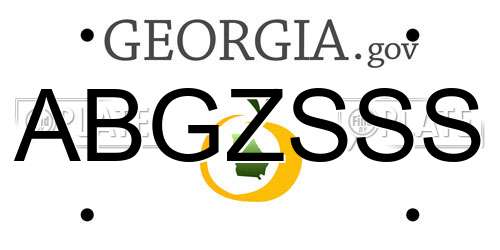 ABGZSSS Georgia License Plate