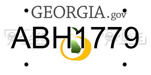 ABH1779 Georgia License Plate