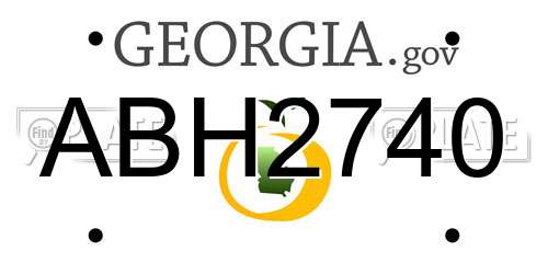 ABH2740 Georgia License Plate