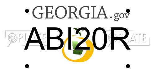 ABI20R Georgia License Plate
