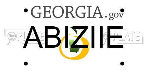 ABIZIIE Georgia License Plate