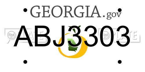 ABJ3303 Georgia License Plate