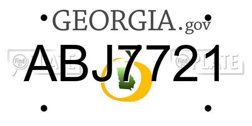 ABJ7721 Georgia License Plate