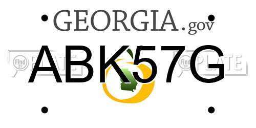 ABK57G Georgia License Plate