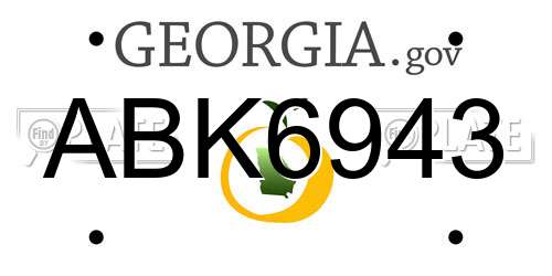 ABK6943 Georgia License Plate
