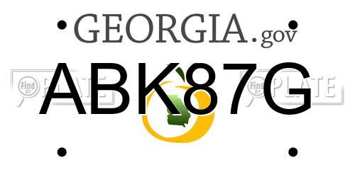 ABK87G Georgia License Plate