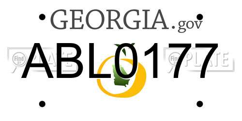 ABL0177 Georgia License Plate
