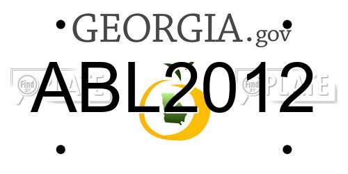 ABL2012 Georgia License Plate