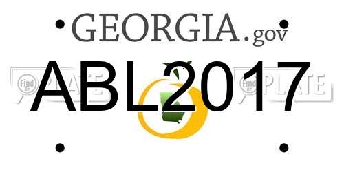 ABL2017 Georgia License Plate