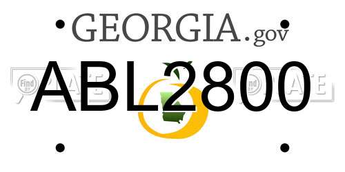 ABL2800 Georgia License Plate