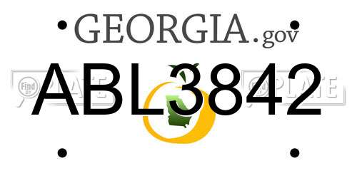 ABL3842 Georgia License Plate