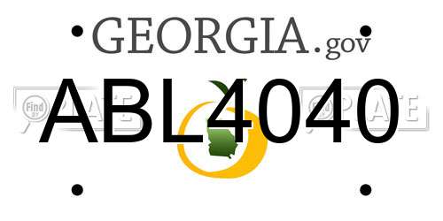 ABL4040 Georgia License Plate