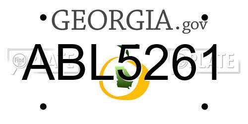 ABL5261 Georgia License Plate
