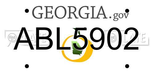 ABL5902 Georgia License Plate