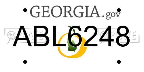 ABL6248 Georgia License Plate