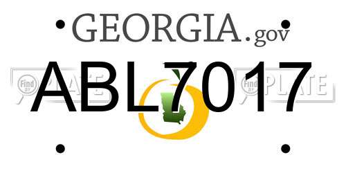 ABL7017 Georgia License Plate