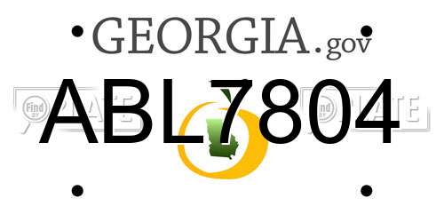 ABL7804 Georgia License Plate