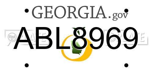 ABL8969 Georgia License Plate