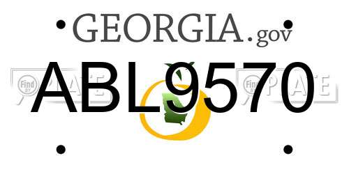 ABL9570 Georgia License Plate
