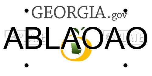 ABLAOAO Georgia License Plate