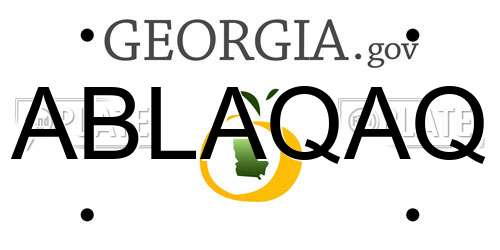 ABLAQAQ Georgia License Plate