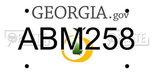 ABM258 Georgia License Plate