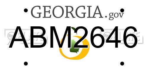 ABM2646 Georgia License Plate