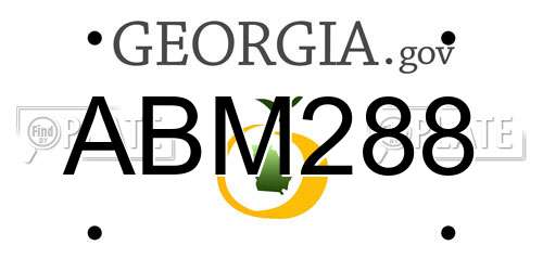 ABM288 Georgia License Plate