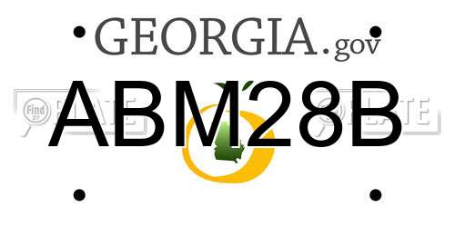 ABM28B Georgia License Plate