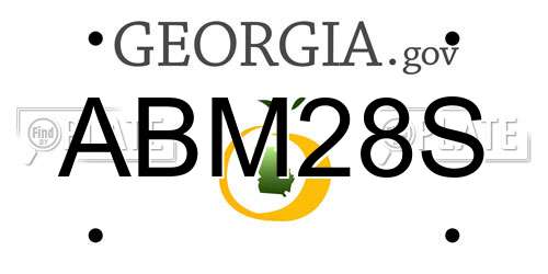 ABM28S Georgia License Plate