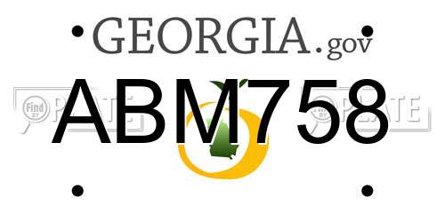 ABM758 Georgia License Plate