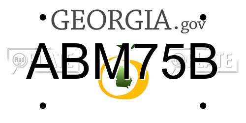 ABM75B Georgia License Plate