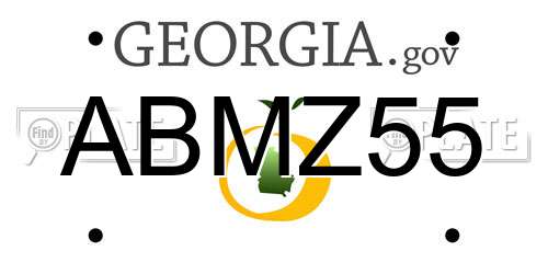 ABMZ55 Georgia License Plate