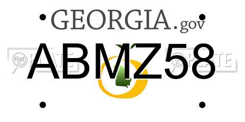ABMZ58 Georgia License Plate