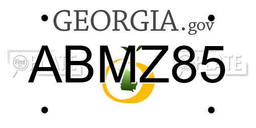 ABMZ85 Georgia License Plate