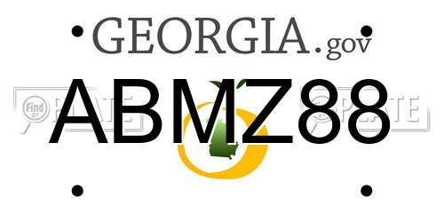 ABMZ88 Georgia License Plate