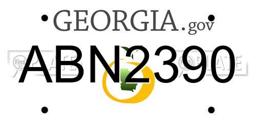 ABN2390 Georgia License Plate