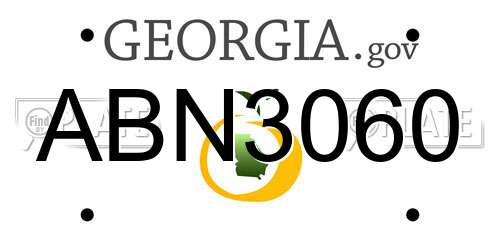 ABN3060 Georgia License Plate