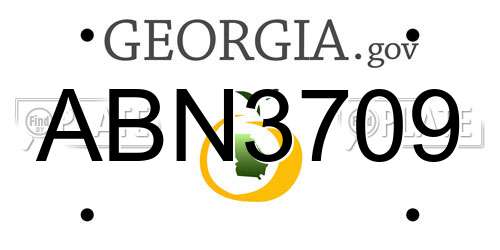 ABN3709 Georgia License Plate