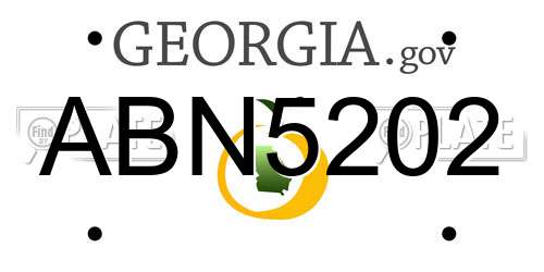 ABN5202 Georgia License Plate