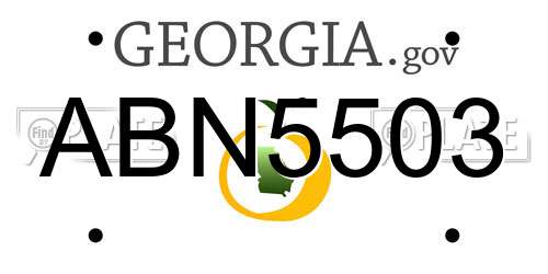 ABN5503 Georgia License Plate