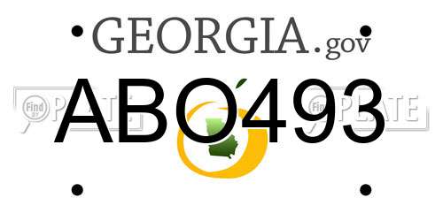 ABO493 Georgia License Plate