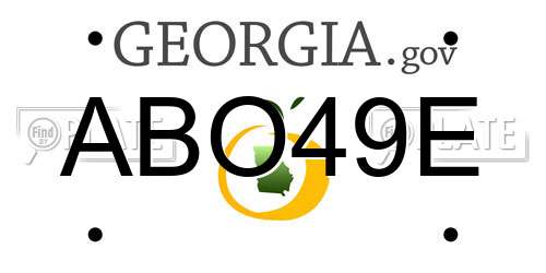 ABO49E Georgia License Plate