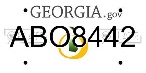 ABO8442 Georgia License Plate