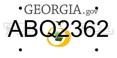 ABQ2362 Georgia License Plate